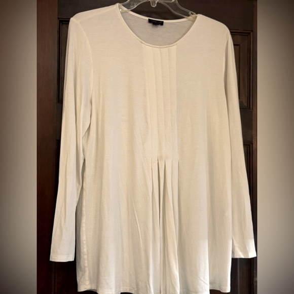 J. Jill Tops - J. Jill Cream Pleated Long Sleeve Blouse